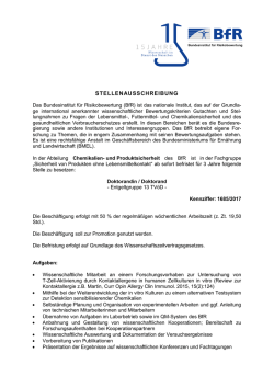Doktorandin/Doktorand in der Abteilung Chemikalien