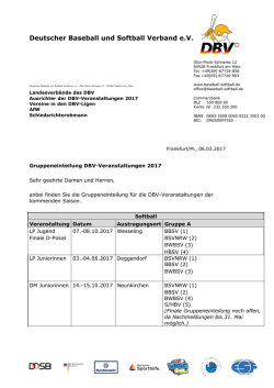 Gruppeneinteilung DBV-Veranstaltungen 2017