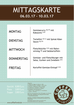 mittagskarte - Coffee Friends