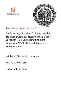 Trachtengruppe Hettiswil - Seniorenzentrum Jurablick