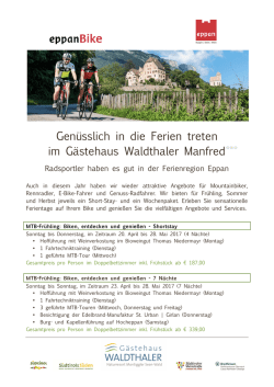 Bike-Angebote 2017 - Gästehaus Waldthaler