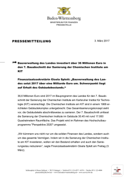 Bauverwaltung des Landes investiert über 36 Millionen Euro in den