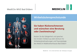 Herzlich willkommen zur Wirbels&auml;ulen-Sprechstunde