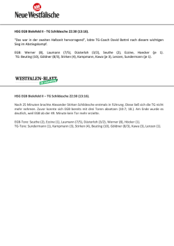 HSG EGB Bielefeld II - TG Schildesche 22:30 (13:16). "Das war in