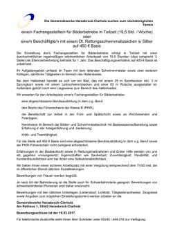 eine/n Fachangestellte/n f&uuml;r B&auml;derbetriebe in Teilzeit