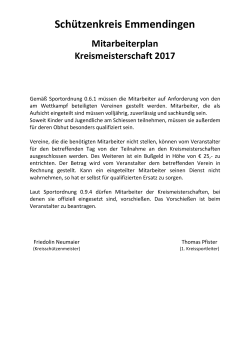 Mitarbeiterplan - Schützenkreis Emmendingen