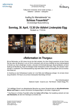 Schloss Frauenfeld** Sonntag, 30. April, 13.30 Uhr