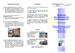 Einj&auml;hrige Berufsfachschule Fahrzeugtechnik