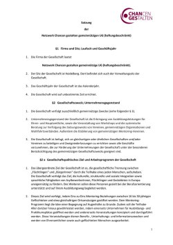 Satzung - Chancen gestalten