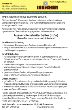 Inserat lesen - SchreinerZeitung