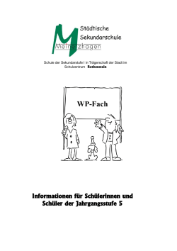 Das Wahlpflichtfach - Städtischen Sekundarschule Meinerzhagen