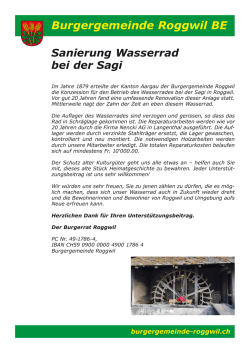 Infoblatt mit allen Details zur Sanierung des Wasserrads