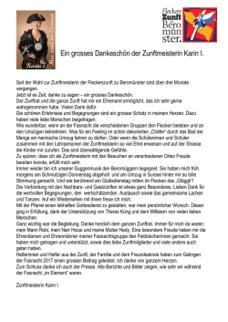 Ein grosses Dankesch&ouml;n der Zunftmeisterin Karin I.
