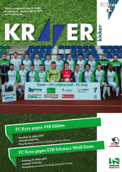 FC Kray gegen VfB Hilden FC Kray gegen ETB Schwarz Weiß Essen