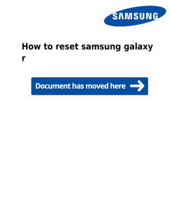 How to reset samsung galaxy r