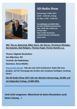 KD-Radio-Show - Institut für Soziologie (Uni Jena)