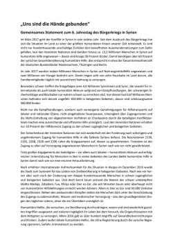 in der Erkl&auml;rung der Hilfsorganisationen