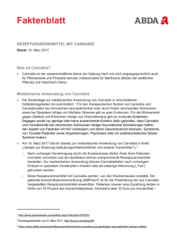 ein Faktenblatt zu Rezepturarzneimittel mit Cannabis.