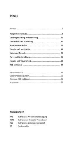 Inhalt - Katholische Erwachsenenbildung Deggendorf e. V.