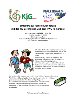 Einladung zur Familienwanderung mit der KjG Berghausen und