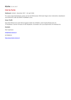 Koch/Köchin in 100% Vollzeit - Saas-Fee