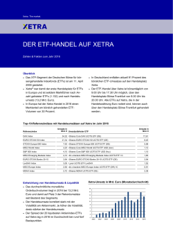 ETF-Handel auf Xetra - 1. Halbjahr 2016