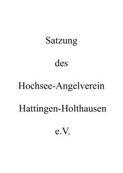 Satzung des Hochsee-Angelverein Hattingen
