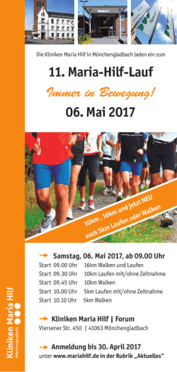 Flyer - Kliniken Maria Hilf GmbH Mönchengladbach