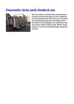 Feuerwehr r&uuml;ckt nach Neudeck aus