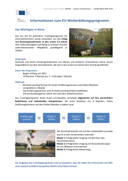 Informationen zum EU-Weiterbildungsprogramm