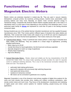 Functionalities of Demag and Magnetek Electric Motors