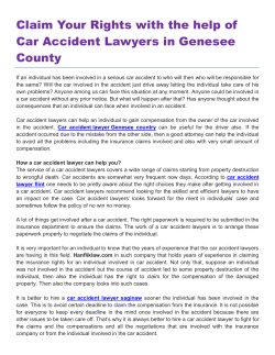 Claim Your Rights with the help of Car Accident Lawyers in Genesee County