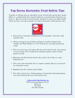 Top Seven Bartender Food Safety Tips