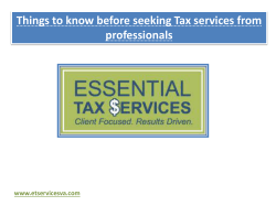 Things to know before seeking Tax services from professionals