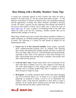 Bare Dining with a Healthy Member: Some Tips