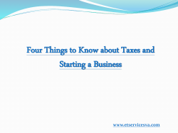 Four Things to Know about Taxes and Starting a Business