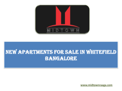 New Apartments for Sale in Whitefield Bangalore