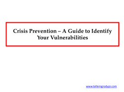 Crisis Prevention A Guide to Identify Your Vulnerabilities