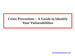 Crisis Prevention A Guide to Identify Your Vulnerabilities
