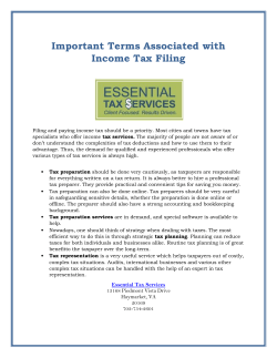 Important Terms Associated with Income Tax Filing