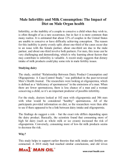 Male Infertility and Milk Consumption - The Impact of Diet on Male Organ health