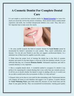 A Cosmetic Dentist For Complete Dental Care