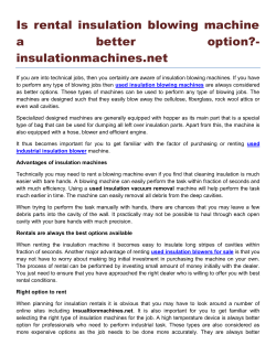 Is rental insulation blowing machine a better option- insulationmachines.net