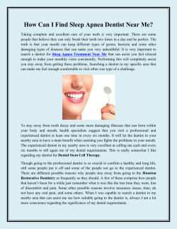 How Can I Find Sleep Apnea Dentist Near Me