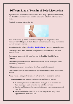Different kind of benefits of Body Liposuction