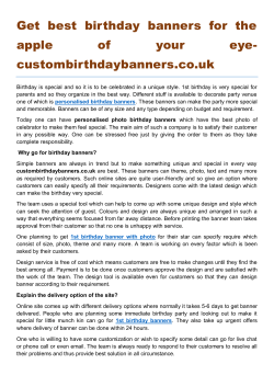 Get best birthday banners for the apple of your eyecustombirthdaybanners.co.uk
