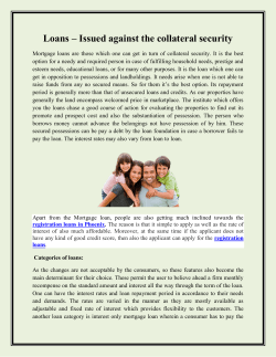 Loans &ndash; Issued against the collateral security