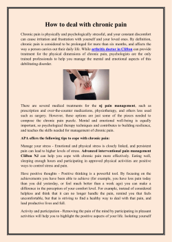 How to deal with chronic pain