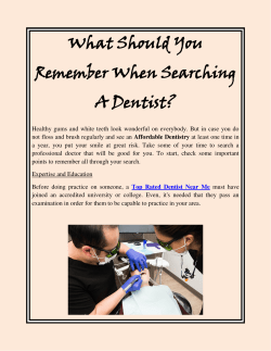 What Should You Remember When Searching A Dentist
