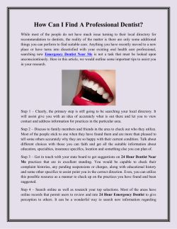 How Can I Find A Professional Dentist